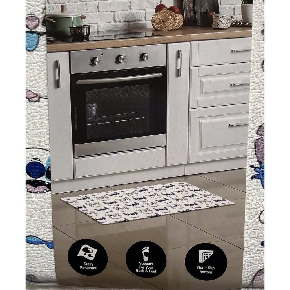 Disney Stitch And Angel Anti Fatigue Kitchen Mat 18 X 30” Halloween Ghosts‎ NEW